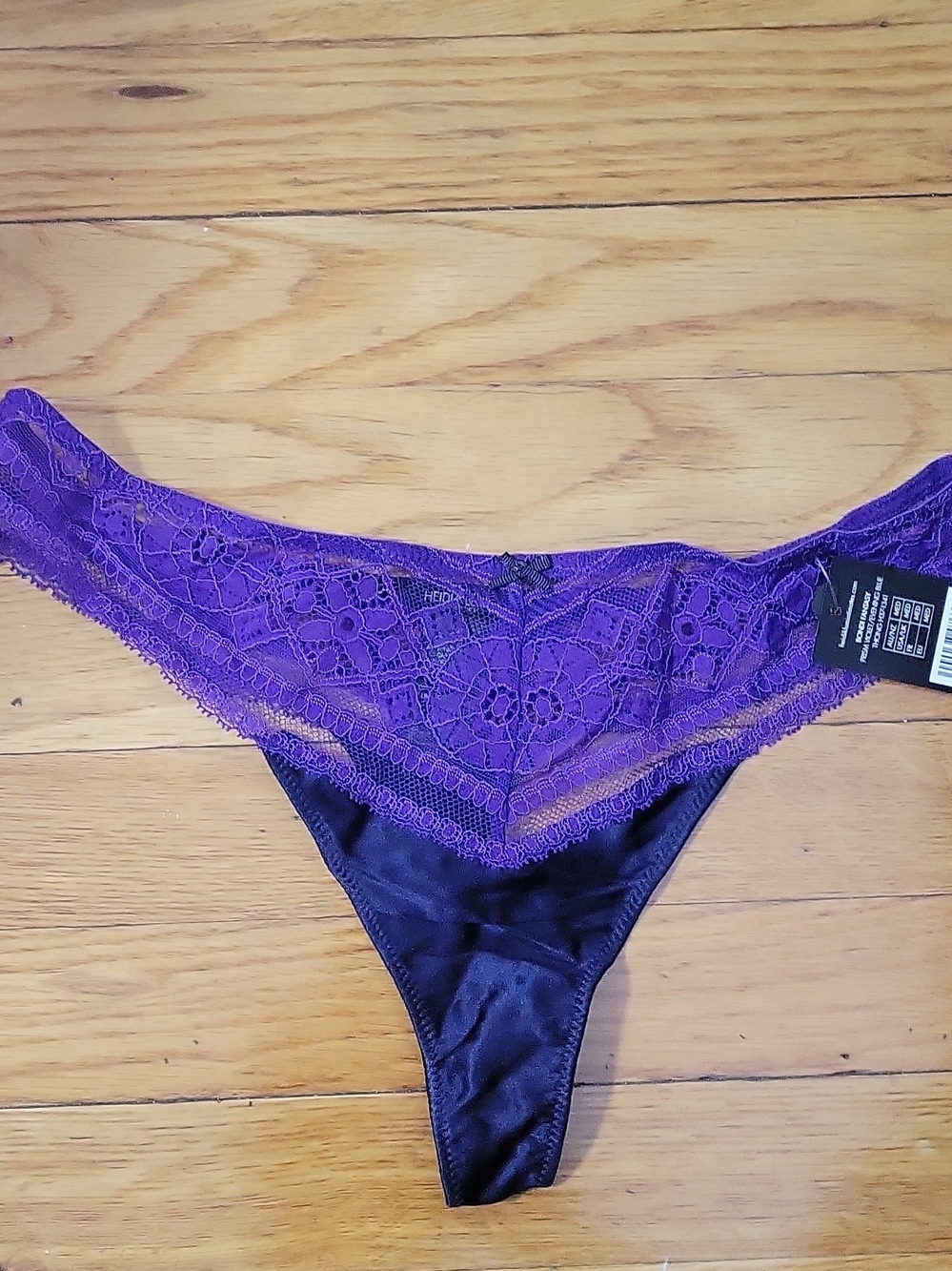 Heidi Klum Intimates Purple Lace Trim Thong